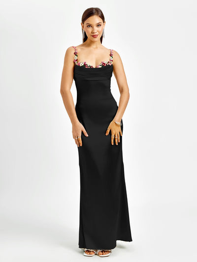 Irvin | Verzierter Träger-Rücken-Satin-Bodycon-Kleid