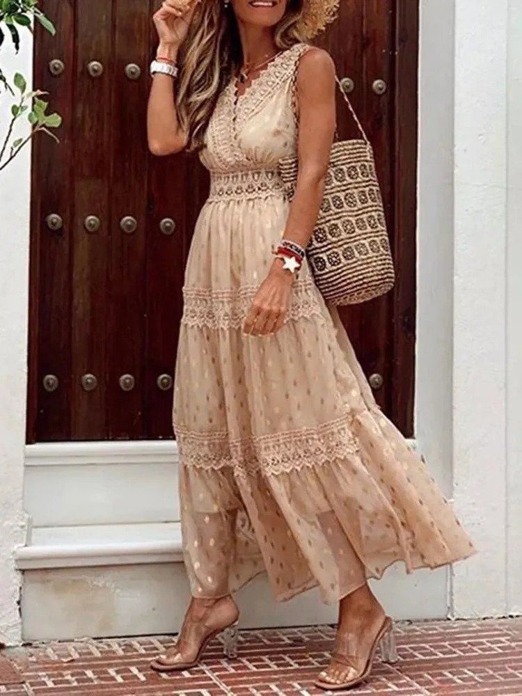 Andrea | Boho Langes Sommerkleid Damen