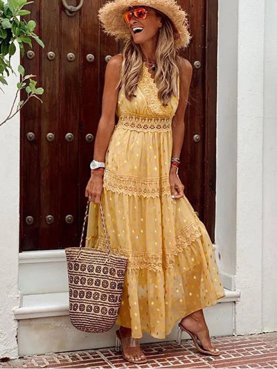 Andrea | Boho Langes Sommerkleid Damen
