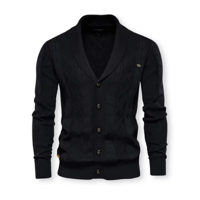 Herren Strickjacke mit Schalkragen - Klassisch Elegant