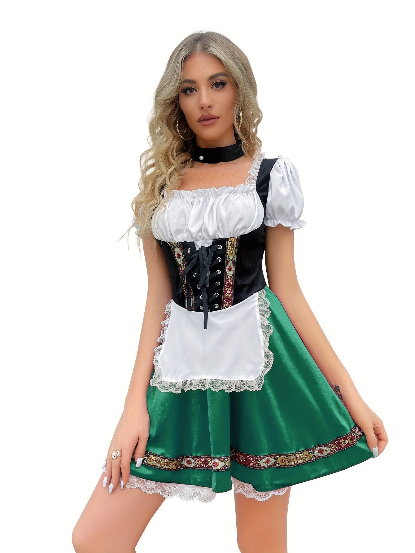 Damen Mini Oktoberfest Dirndl Kleid