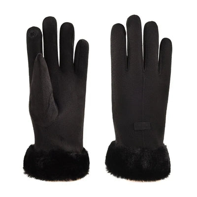 Avelena | Damen Winter Furry Handschuhe - Ganze Finger Touchscreen Fäustlinge