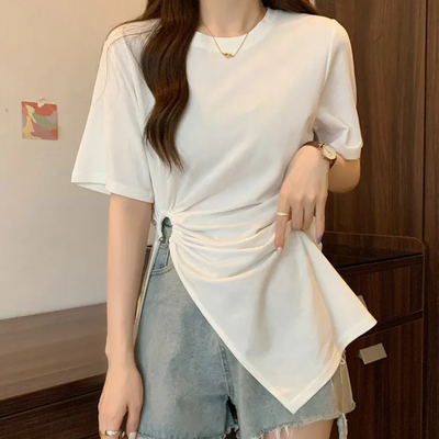 Ceina - Schickes Damen Asymmetrisches Shirt Einzigartiger Stil