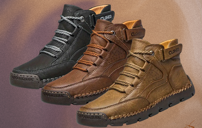 Orthopädische Herren Wanderschuhe aus Leder