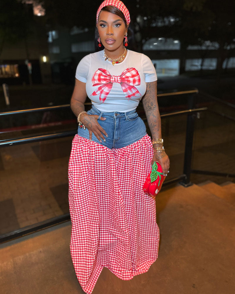 Marisa | Gingham Denim Set