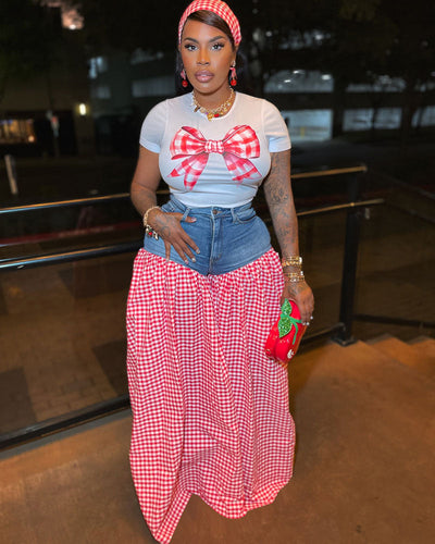 Marisa | Gingham Denim Set