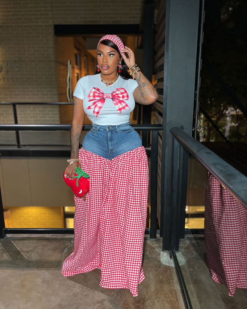 Marisa | Gingham Denim Set