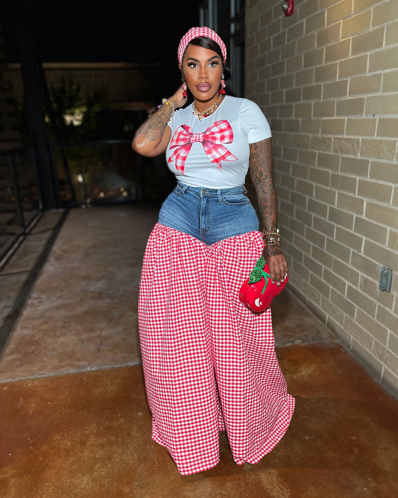 Marisa | Gingham Denim Set