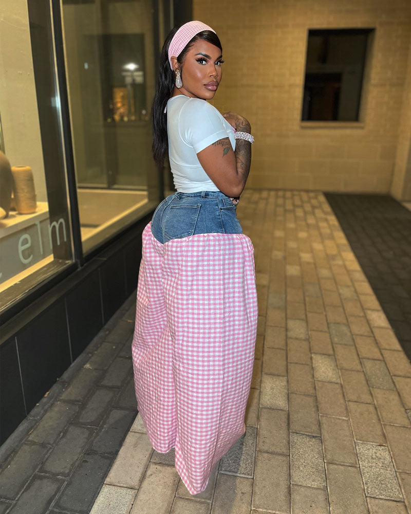 Marisa | Gingham Denim Set