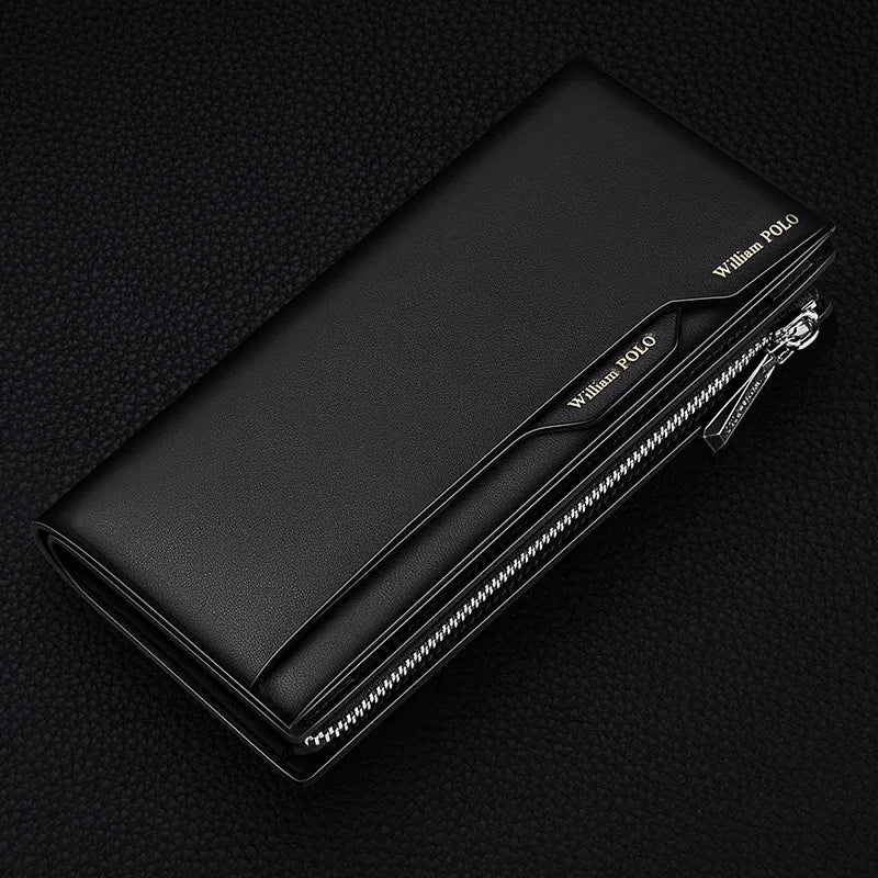 Avelena | Herren Lederhandtasche Multifunktionaler Langer Kartenhalter