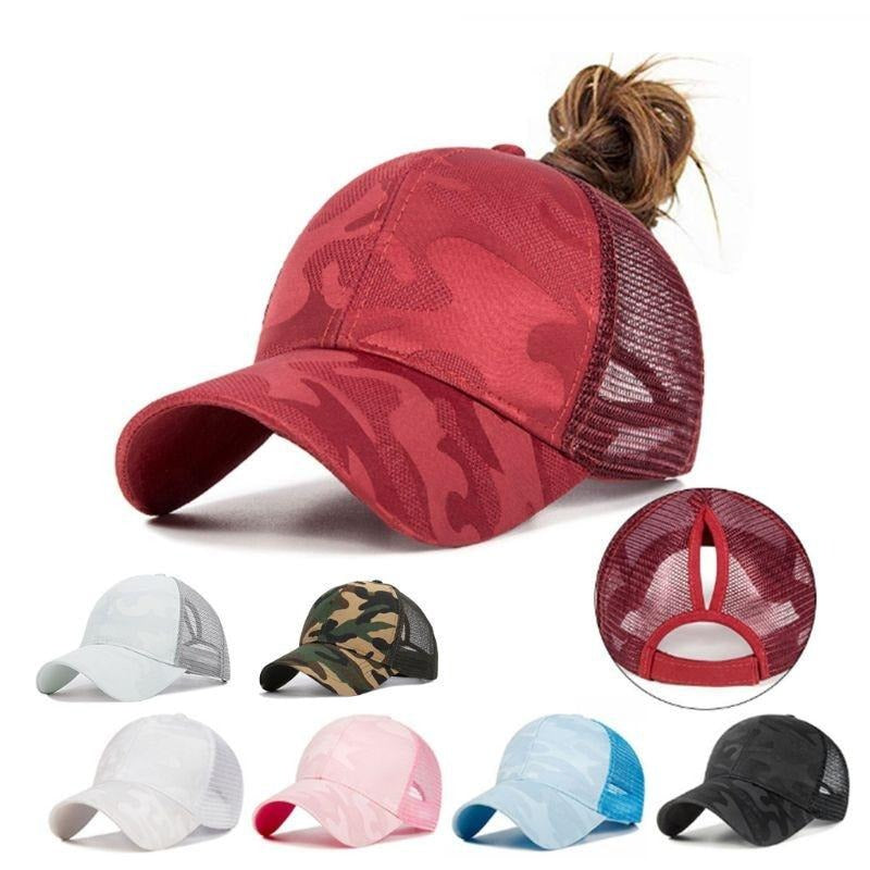 Trendige Damen Baseballcap mit Zopfloch & Klettverschluss – Leona (1+1 GRATIS Aktion)