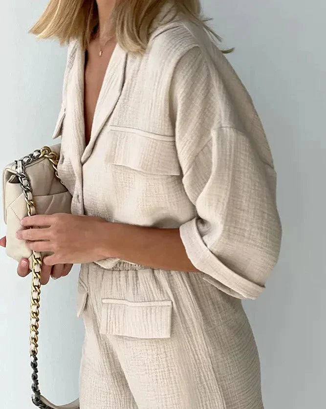 Zweiteiliges Sommer-Set aus Baumwolle Damen – Kaja