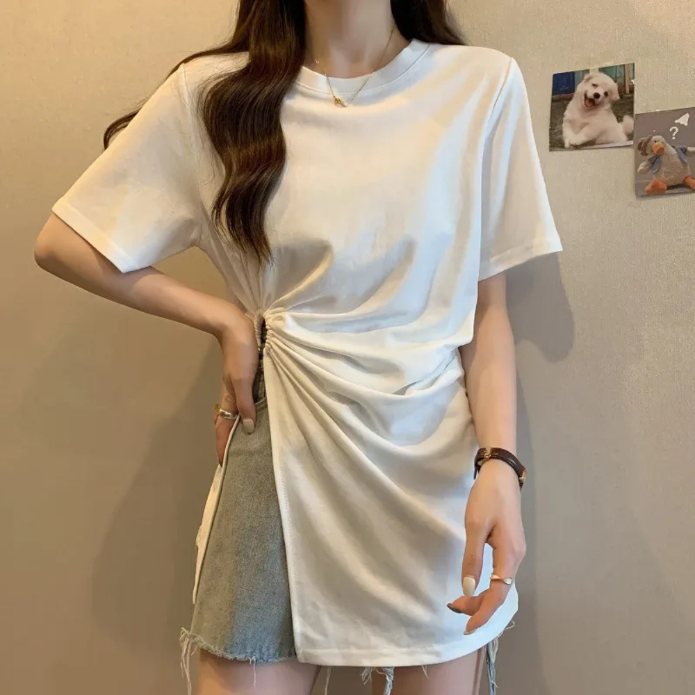 Ceina - Schickes Damen Asymmetrisches Shirt Einzigartiger Stil