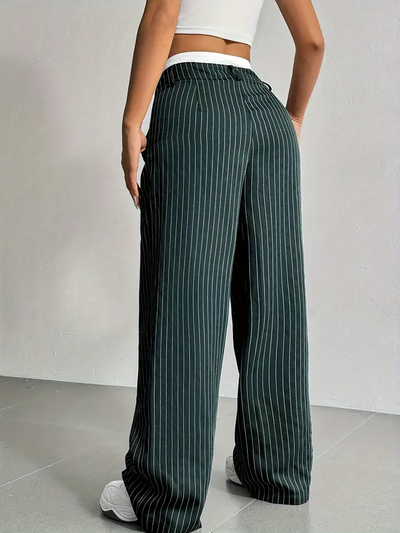 Gestreifte Damen Stoffhose