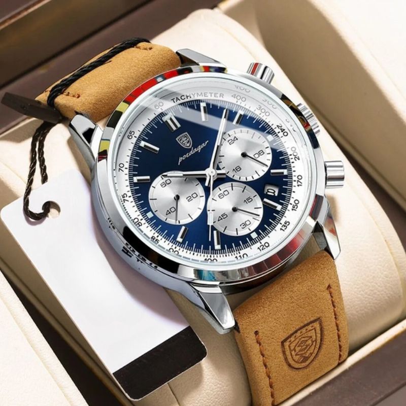 Klassische Herren Chronograph Armbanduhr