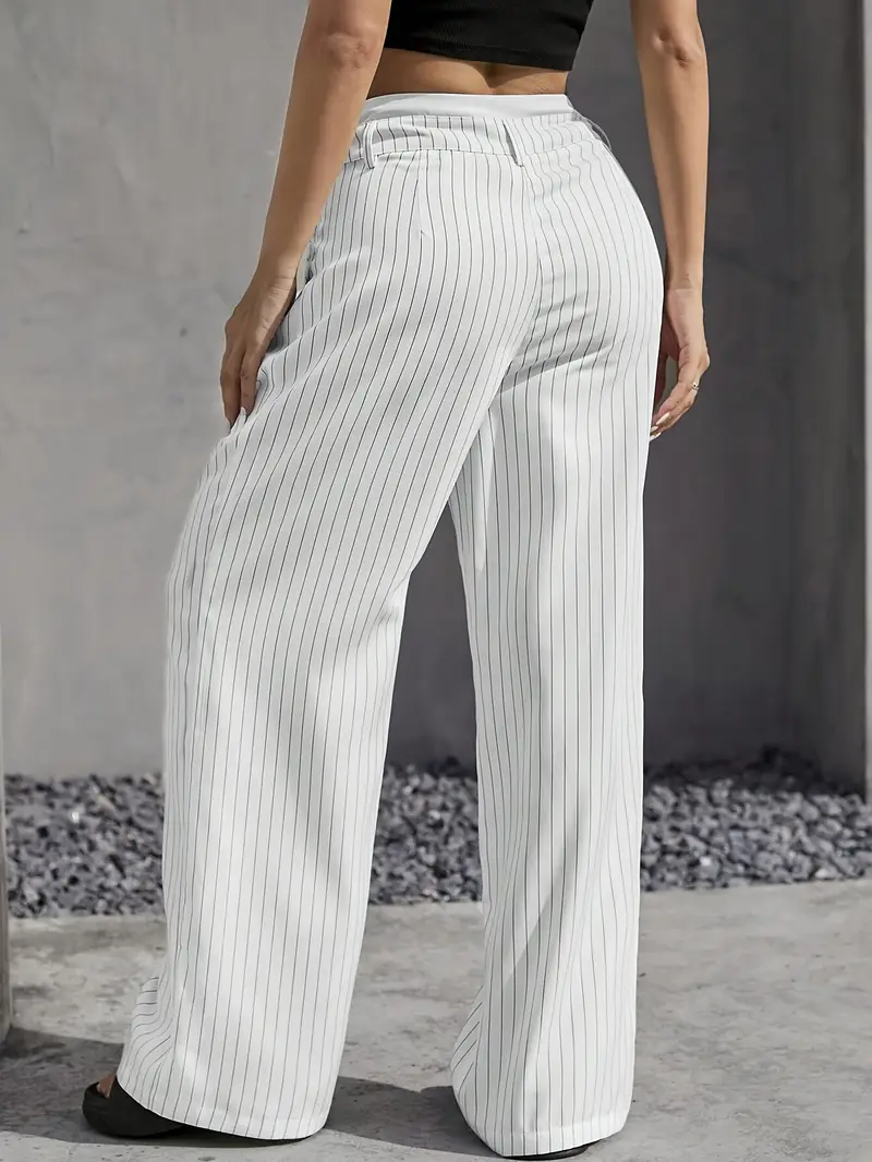 Gestreifte Damen Stoffhose