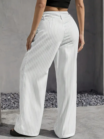 Gestreifte Damen Stoffhose