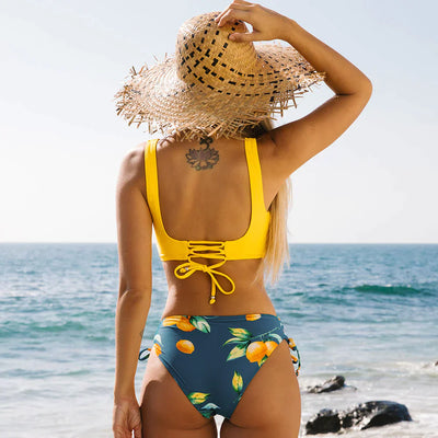 Trendiger Wickel-Bikini mit Blumenmuster – Lucille