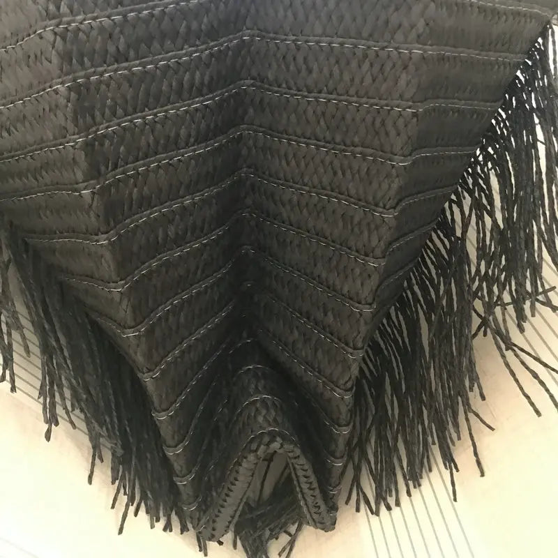 Strohtasche Damen – Handgefertigte Strandtasche mit Quasten & Reißverschluss