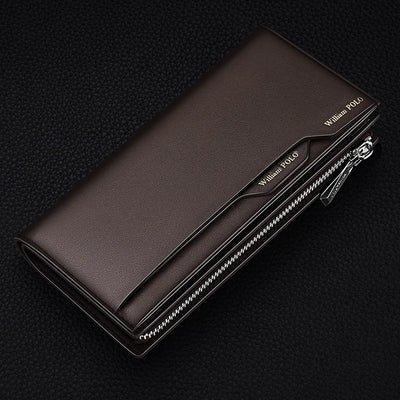 Avelena | Herren Lederhandtasche Multifunktionaler Langer Kartenhalter