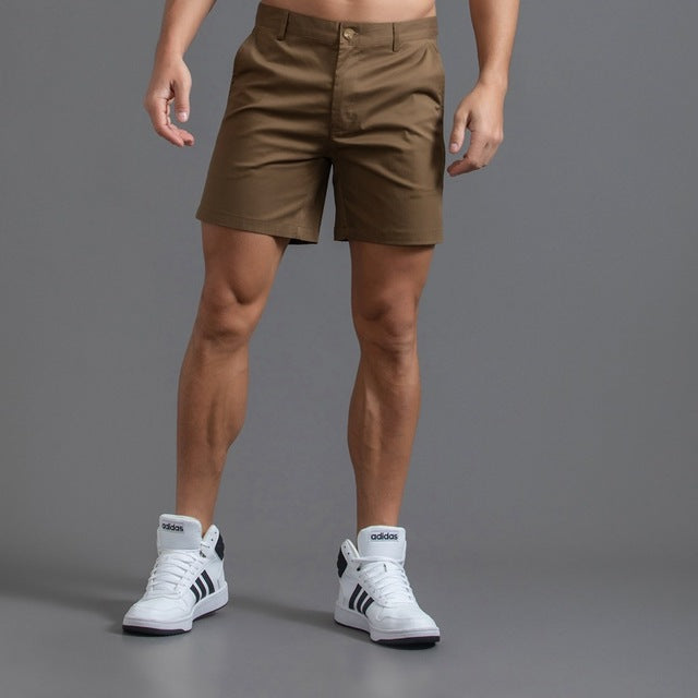 Herren Chino-Shorts aus Baumwolle Knielang Khaki