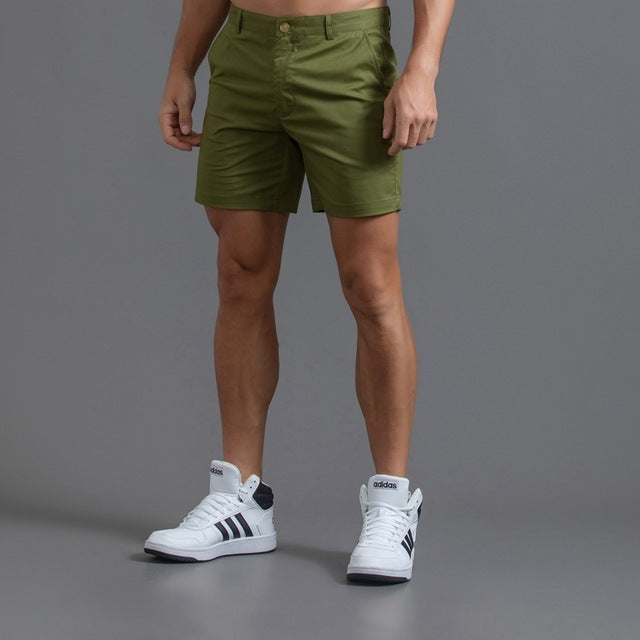 Herren Chino-Shorts aus Baumwolle Knielang Khaki