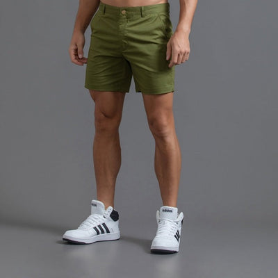 Herren Chino-Shorts aus Baumwolle Knielang Khaki