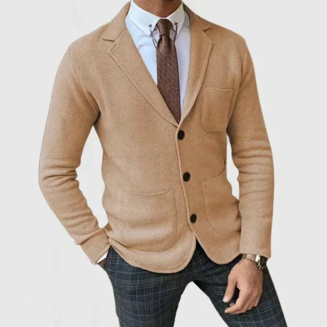 Herren Lässig Strick Blazer | Schlanke Passform