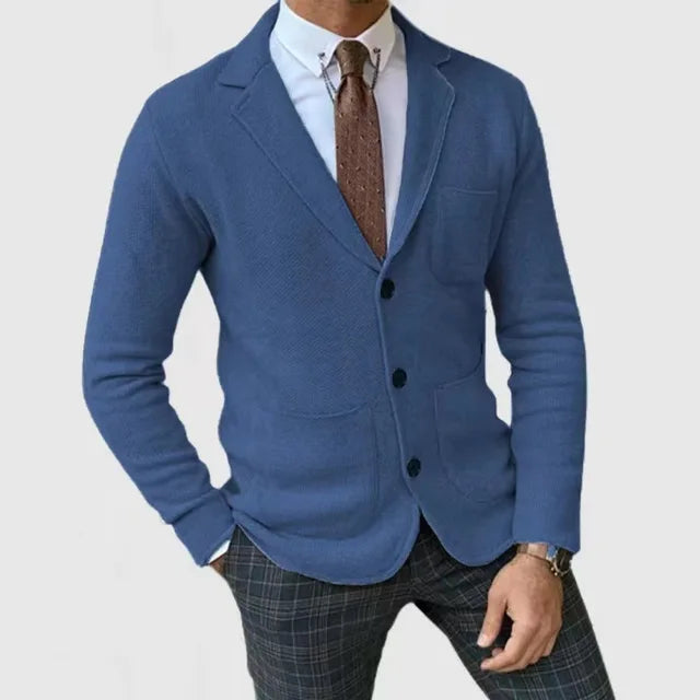 Herren Lässig Strick Blazer | Schlanke Passform