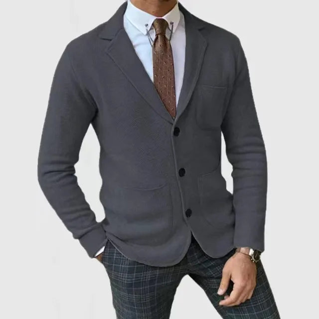 Herren Lässig Strick Blazer | Schlanke Passform