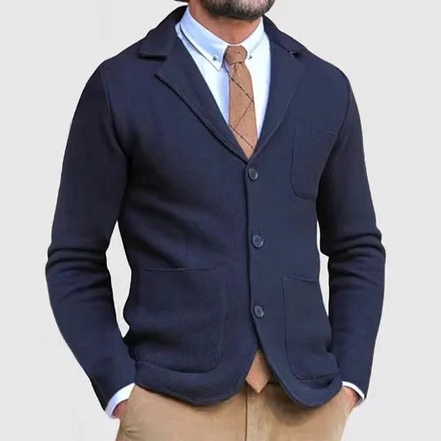 Herren Lässig Strick Blazer | Schlanke Passform