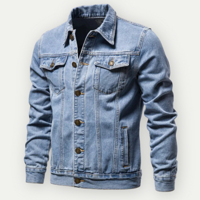 Herren Denim Trucker Jacke mit Langen Ärmeln – Klassischer Stil für Jeden Tag