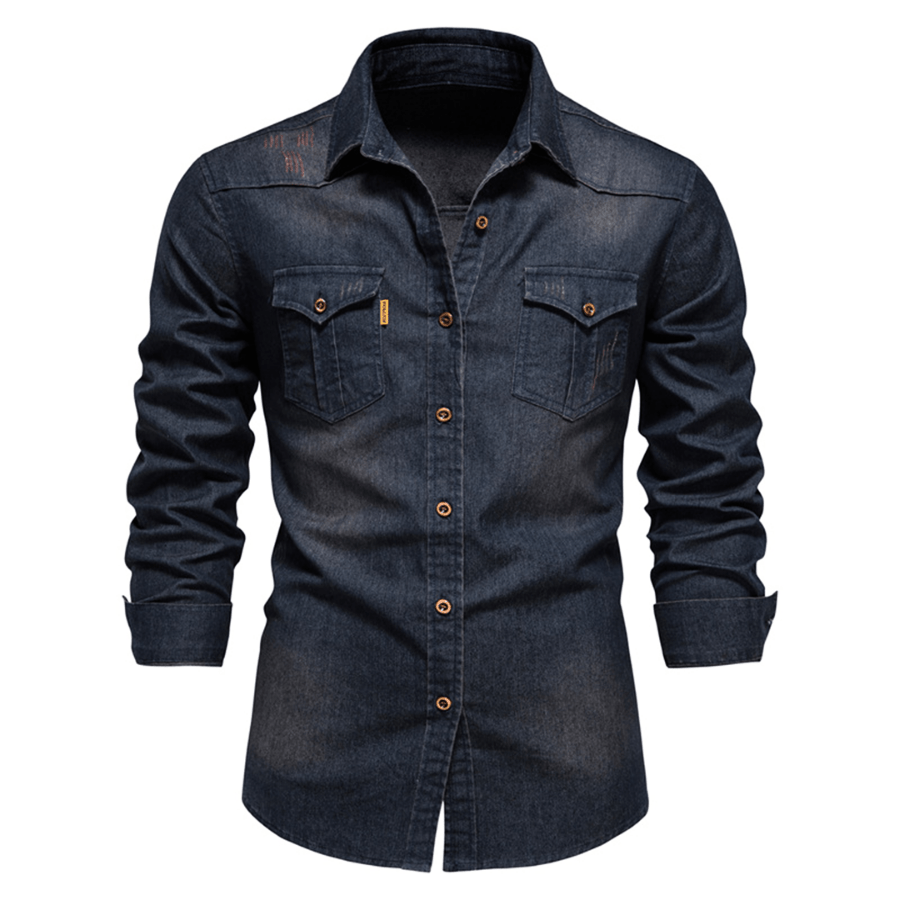 Herren Hemd Langarm Baumwolle Casual Stil