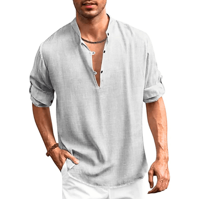 Herrenhemd Baumwolle Klassisch Elegant Langarm