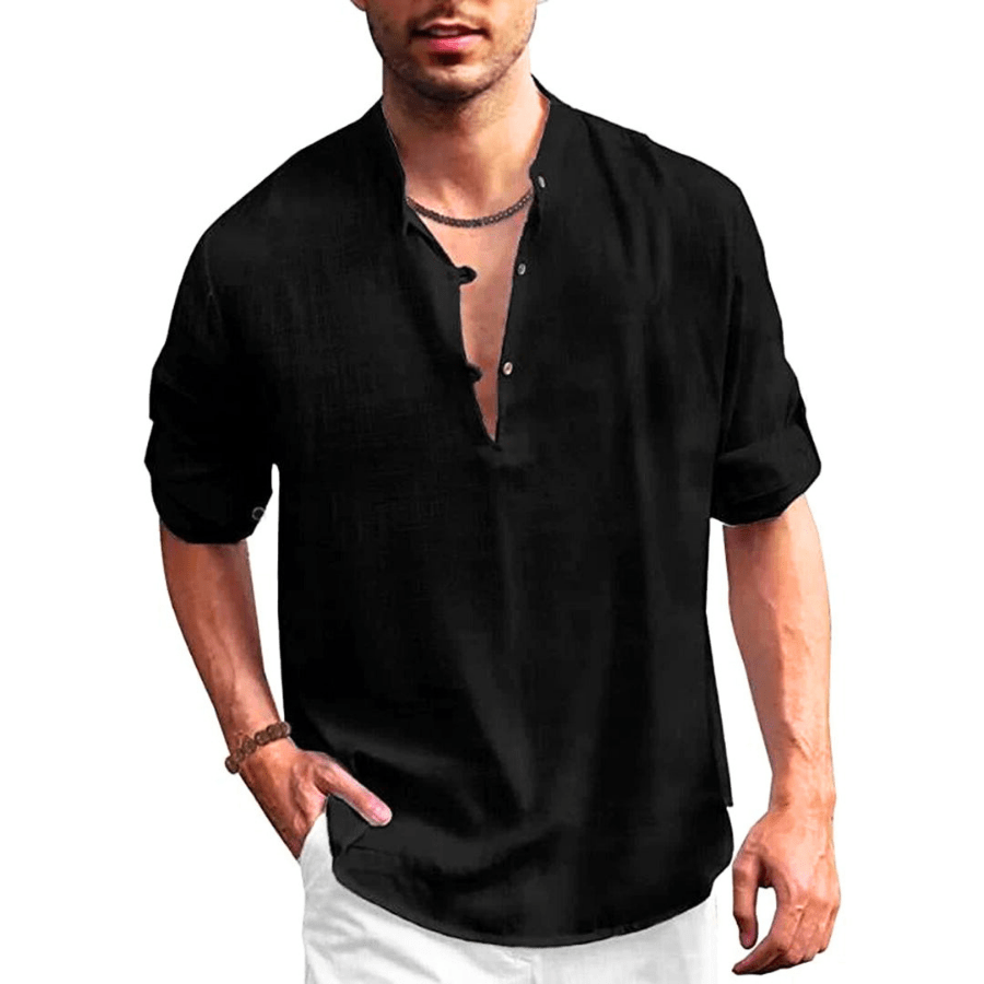 Herrenhemd Baumwolle Klassisch Elegant Langarm