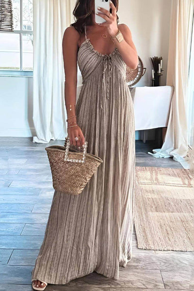 Lanie - Schickes plissiertes Maxikleid