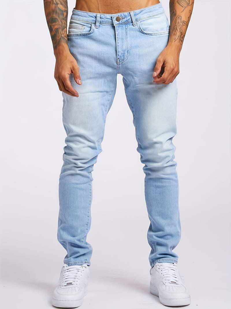 Herren Schmale Passform Stretch Jeans | Bequeme