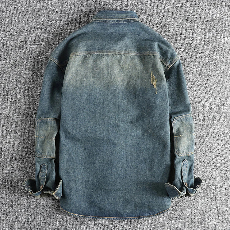Used Look Denim Herren Hemd
