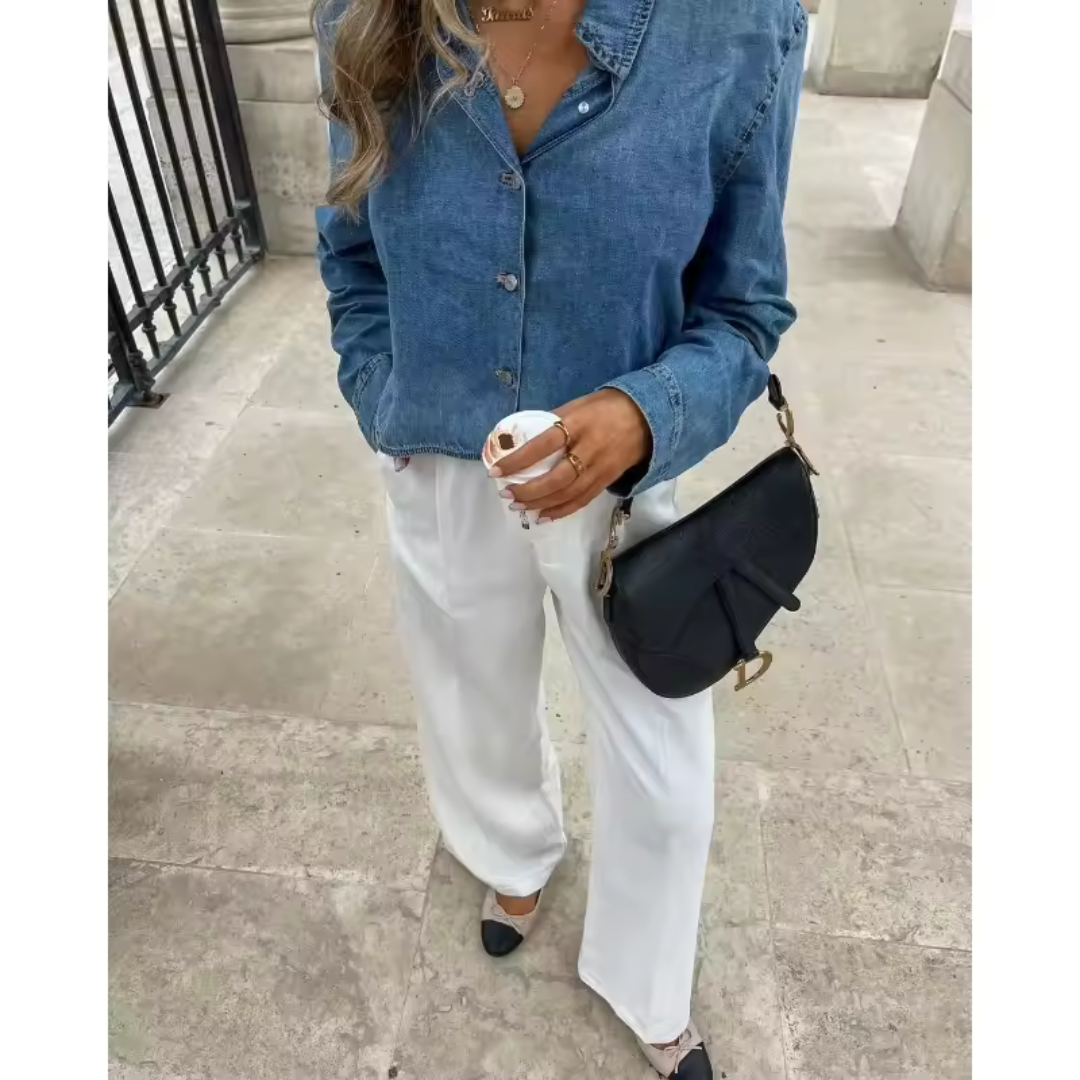 Damen Gekürzte Knopf Daunen Jacke | Langarm