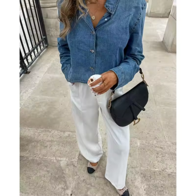 Damen Gekürzte Knopf Daunen Jacke | Langarm