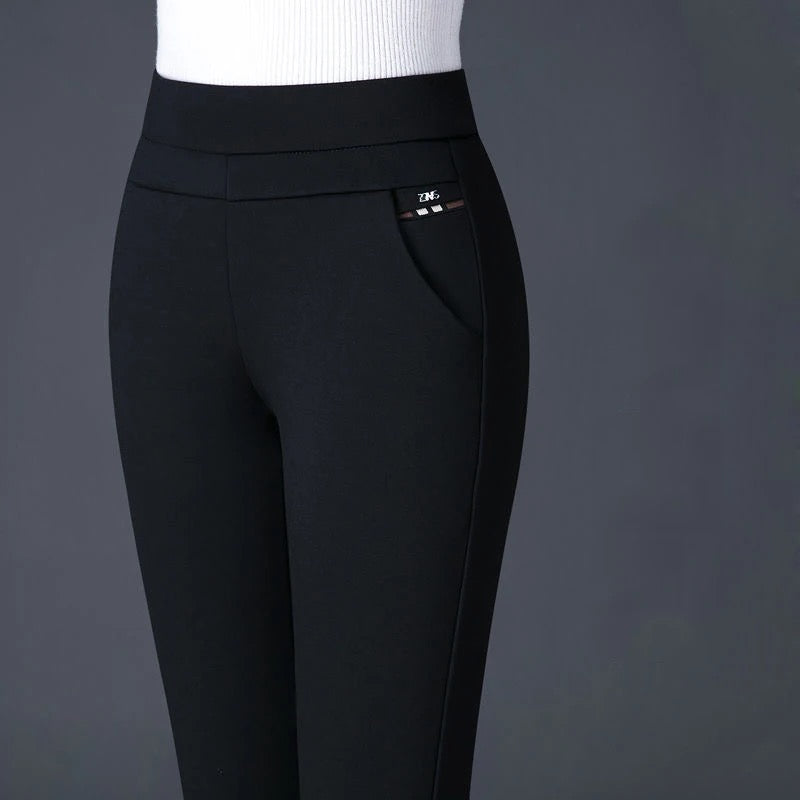 Hochtaillierte Leggings in Stretch-Passform mit Faux-Taschen