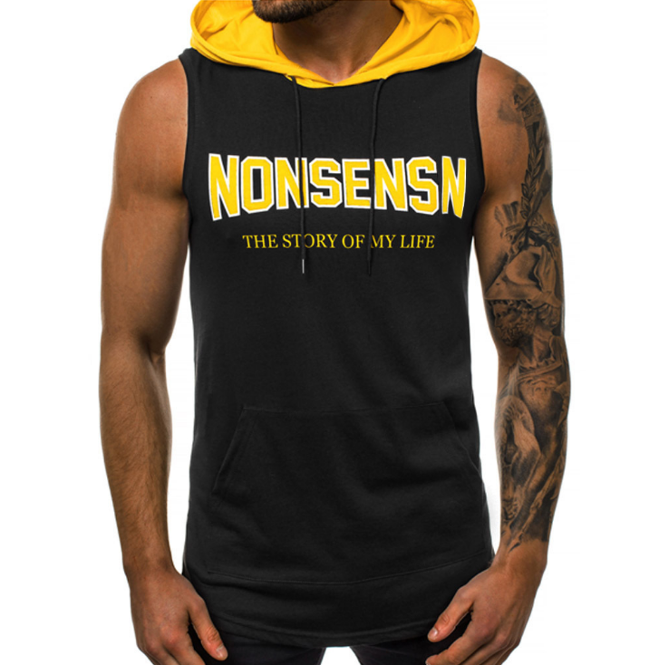Ärmelloses Sport Herren Tank Top mit Kapuze