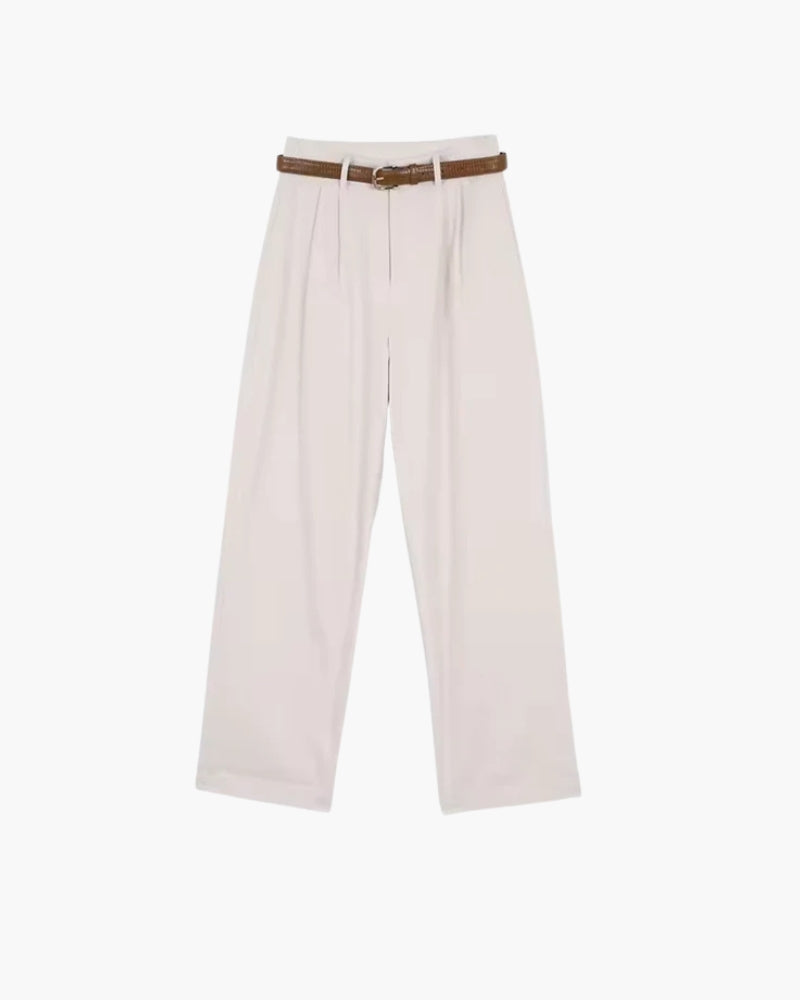 Ava | Plissiert High-Waist Baggy-Hosen mit Gürtel