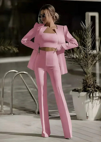 Modisches 3-teiliges Set mit Blazer, Top und Rock – Jamalia
