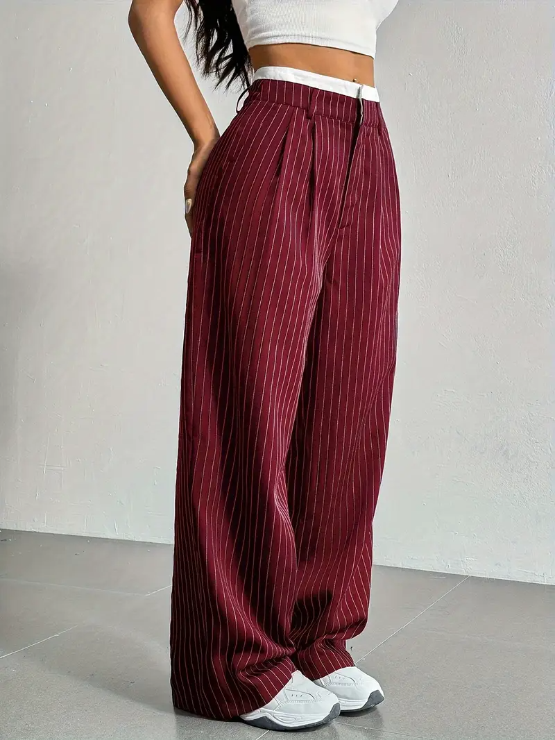 Gestreifte Damen Stoffhose