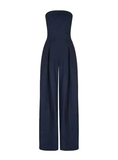 Eleganter trägerloser Damen Jumpsuit in Dunkelblau – Perfekt für Abendveranstaltungen & Partys