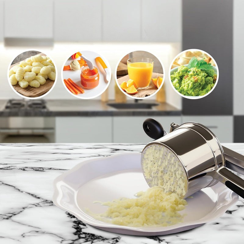 Kartoffelstampfer aus Edelstahl 15 oz – Kartoffelstampfer für Pürees und Gemüsebrei