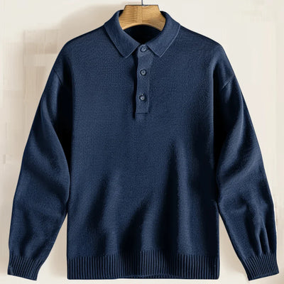 Herren Polo Strick Pullover | Langarm