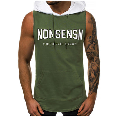 Ärmelloses Sport Herren Tank Top mit Kapuze
