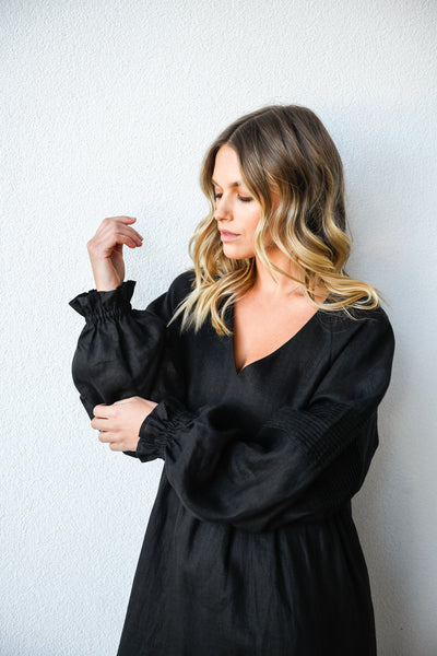 Aleah | FLORENCE MIDI KLEID - Schwarz